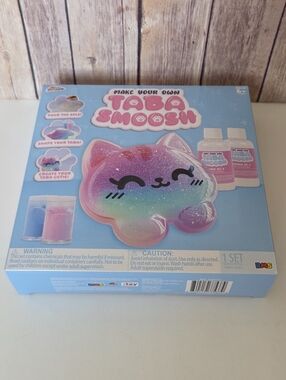 Make Your Own Taba Smoosh Kit Pastel Glitter Cat Design NIB